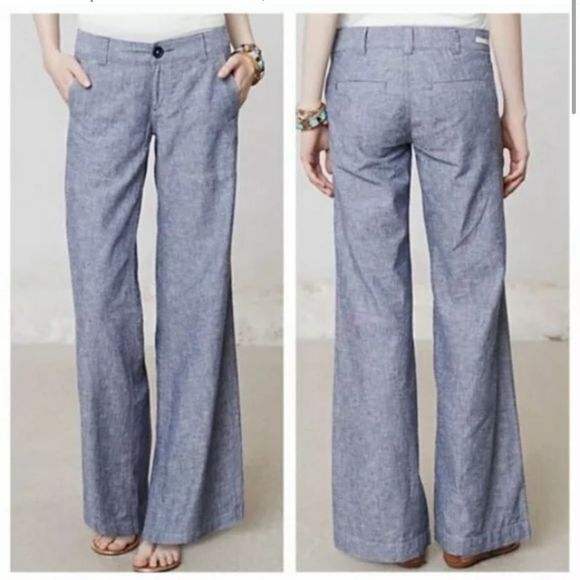 Anthropologie Pants - Anthropologie Pilcro and The Letterpress Linen Blend Wide Leg Pants 4